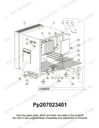 Взрыв-схема холодильника Foron EA0602 - Схема узла Housing 001