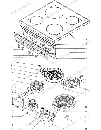 Взрыв-схема плиты (духовки) SCHOLTES C800HANCE (F013979) - Схема узла