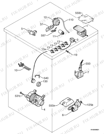 Взрыв-схема стиральной машины Rex RLE365V - Схема узла Electrical equipment 268