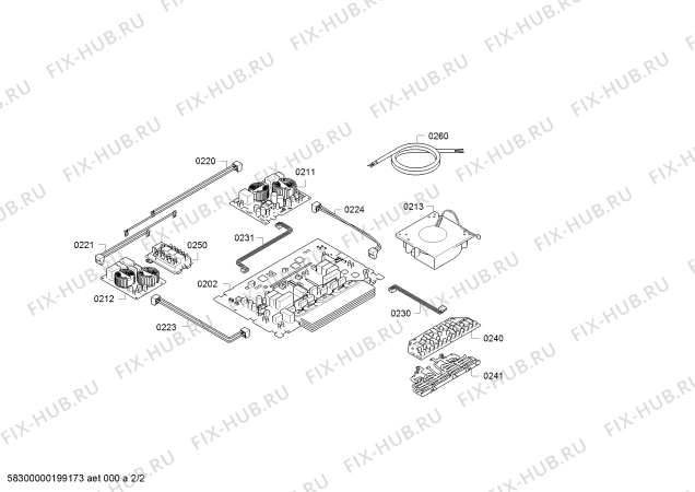 Взрыв-схема плиты (духовки) Bosch PUE611FB2E - Схема узла 02