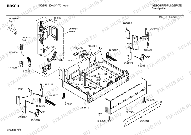 Взрыв-схема посудомоечной машины Bosch SGS5612DK Grand Prix - Схема узла 05