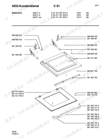 Взрыв-схема плиты (духовки) Aeg 3200F-W GB - Схема узла Section7