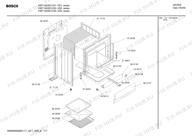 Схема №6 HSF200020E с изображением Пружина для плиты (духовки) Bosch 00418685