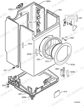 Взрыв-схема стиральной машины Zanussi FE1002 - Схема узла Housing 001