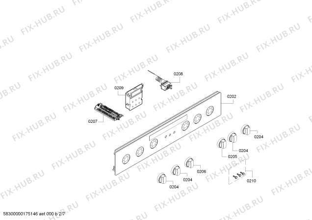 Схема №5 HR445513N с изображением Панель управления для духового шкафа Siemens 00746903