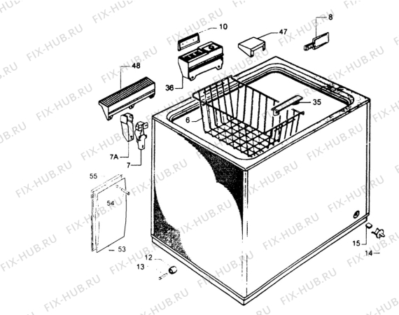 Взрыв-схема холодильника Arthurmartinelux AC2717N1 - Схема узла Tub