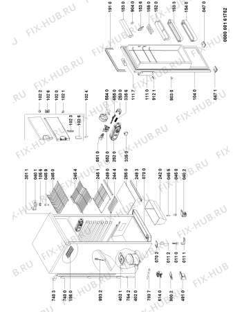 Схема №1 ARA 26 AP с изображением Корпусная деталь для холодильника Whirlpool 480131100513