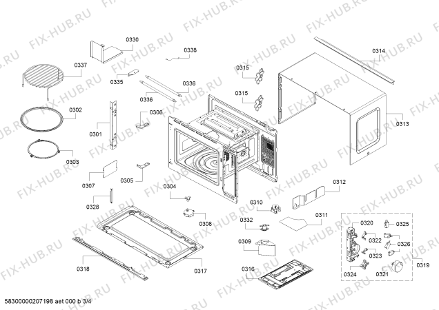Схема №2 BEL554MS0W с изображением Инструкция по установке/монтажу для микроволновки Bosch 18035568