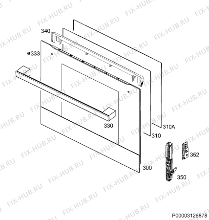 Взрыв-схема плиты (духовки) Zanussi ZOS37972XK - Схема узла Door