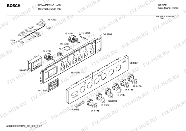 Схема №4 HSV458KEU Bosch с изображением Кабель для духового шкафа Bosch 00484282