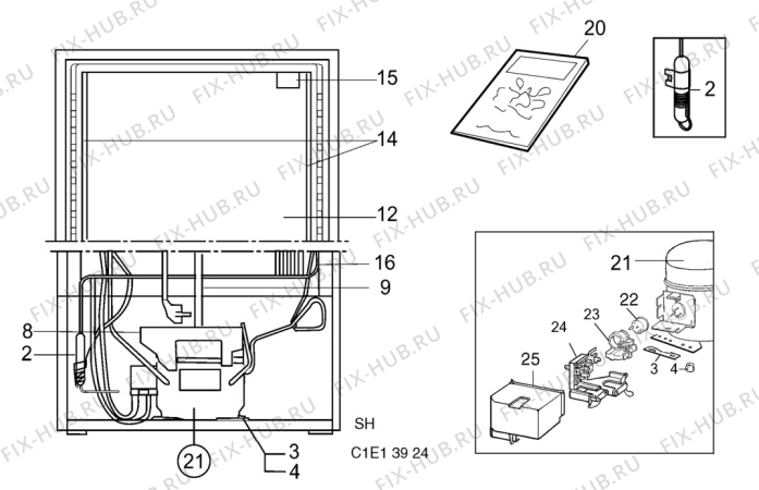 Взрыв-схема холодильника Electrolux ER8607D - Схема узла C10 Cold, users manual