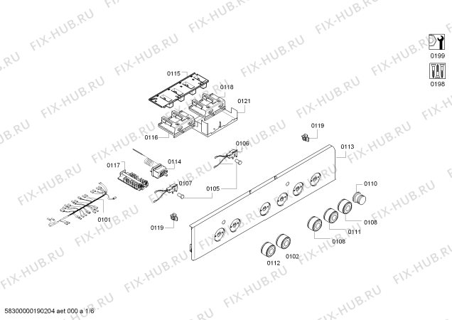 Схема №5 JH13AC50 с изображением Кабель для плиты (духовки) Bosch 00658725