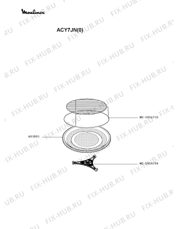 Схема №3 ACY7JN(0) с изображением Стекло двери для микроволновки Moulinex MS-5938106