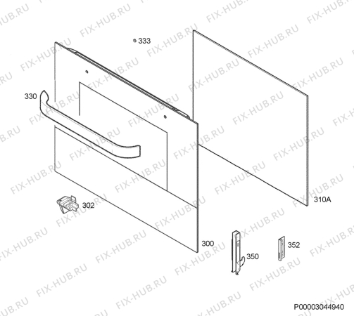 Взрыв-схема плиты (духовки) Rex Electrolux F5650EX - Схема узла Door