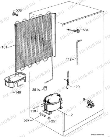 Взрыв-схема холодильника Rex Electrolux RC30 - Схема узла Cooling system 017