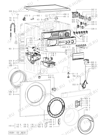 Схема №2 LO A100 с изображением Декоративная панель для стиральной машины Whirlpool 481245214083