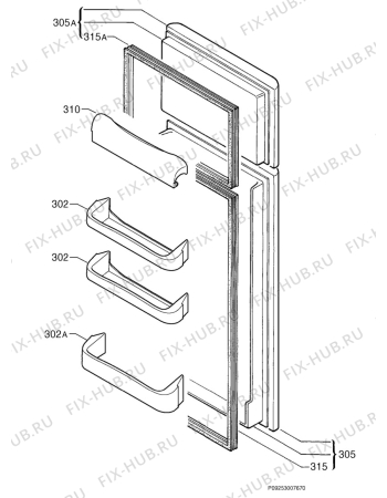 Взрыв-схема холодильника Privileg 125698_8014 - Схема узла Door 003