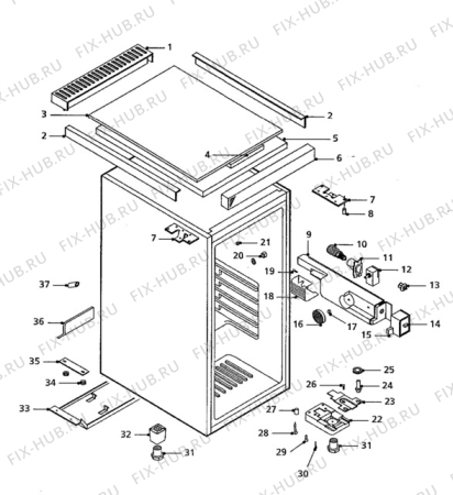 Взрыв-схема холодильника Quelle QL4E - Схема узла Cabinet + armatures