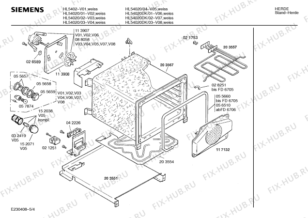 Схема №4 HL54020DK с изображением Стеклокерамика для плиты (духовки) Siemens 00205071