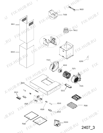 Схема №1 208254346603 PRF0011 с изображением Спецнабор для вентиляции Whirlpool 482000015480