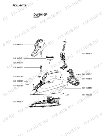 Схема №1 DW6010M1 с изображением Крышечка для электропарогенератора Rowenta RS-DW0176