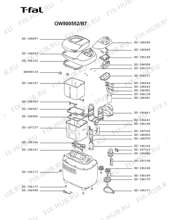 Схема №1 OW500552/B7 с изображением Корпусная деталь для хлебопечки Seb SS-186640