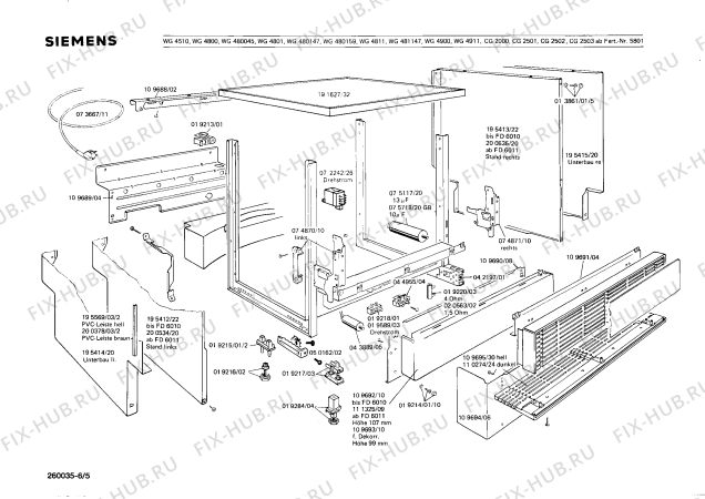 Схема №5 WG4800 LADY 480 с изображением Переключатель для электропосудомоечной машины Siemens 00044353