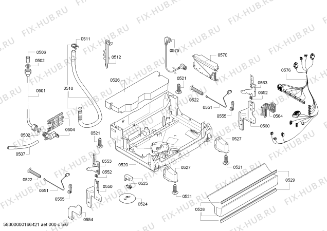 Взрыв-схема посудомоечной машины Bosch SMS63L02TR SilencePlus - Схема узла 05