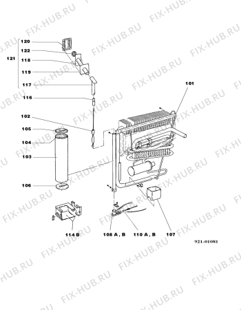 Взрыв-схема холодильника Electrolux RM4213 - Схема узла Cooling generator