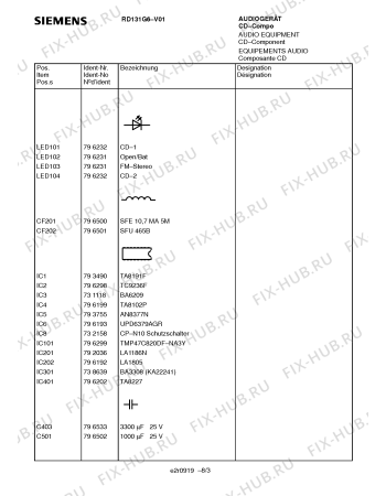 Схема №7 RD131G6 с изображением Инструкция по эксплуатации для телевизора Siemens 00531222