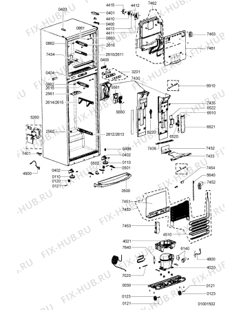 Взрыв-схема холодильника Whirlpool WBM 501 - Схема узла