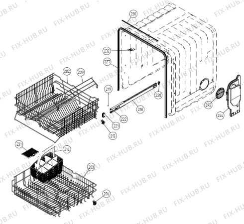 Взрыв-схема посудомоечной машины Gorenje DM 10 Charmant SF   -White Bi (900001000, DW20.1) - Схема узла 02