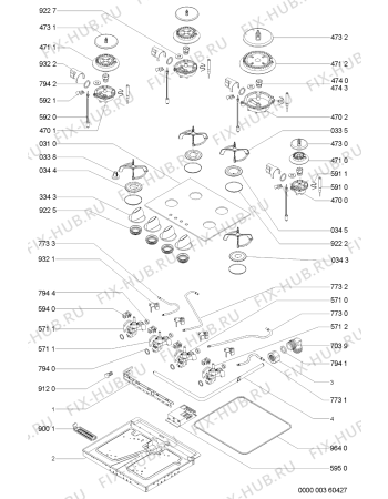 Схема №1 AKM434/NB/01 с изображением Поверхность для плиты (духовки) Whirlpool 481245068252