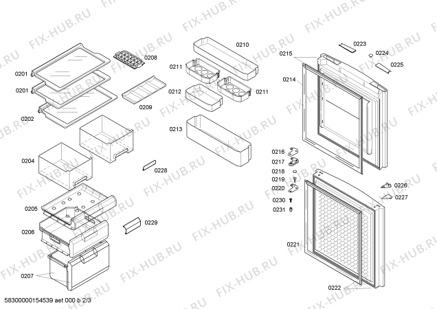 Схема №3 KK25V1110W с изображением Дверь для холодильника Siemens 00712988