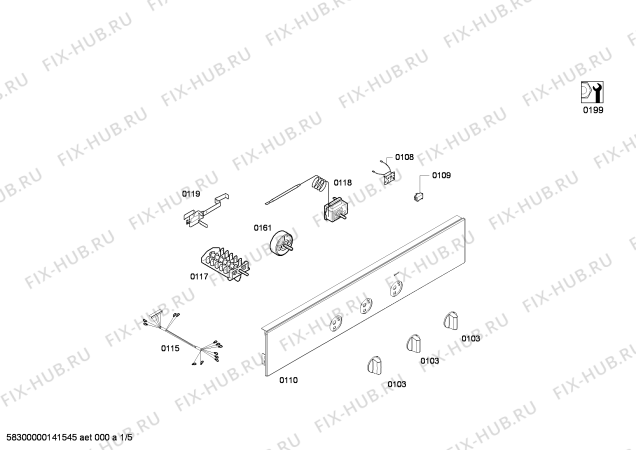 Схема №5 HBA21B150E Horno bosch indep.multif.inox.avisador с изображением Передняя часть корпуса для плиты (духовки) Bosch 00672550