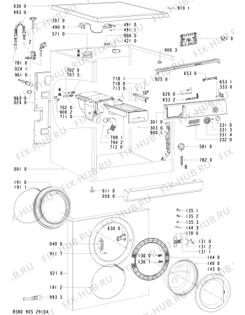 Схема №2 FL 1260 с изображением Блок управления для стиральной машины Whirlpool 481221470781