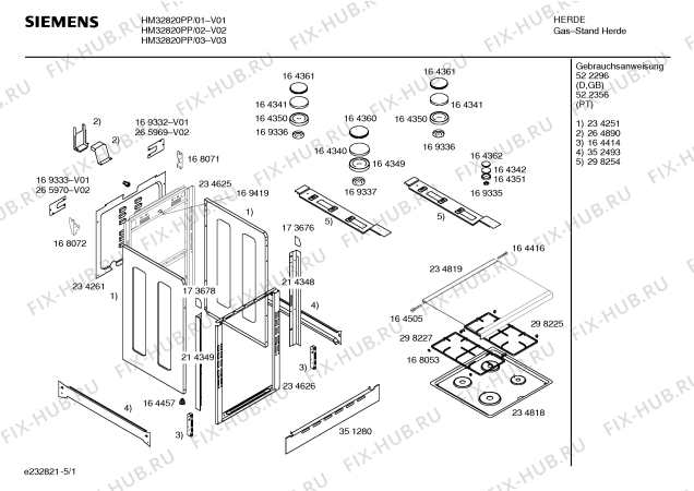 Схема №4 HM32820PP с изображением Панель управления для плиты (духовки) Siemens 00352857