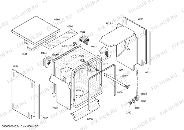 Взрыв-схема посудомоечной машины Bosch SGS55E72EU - Схема узла 03