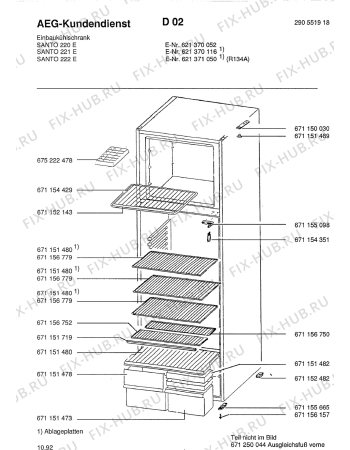 Взрыв-схема холодильника Aeg SAN221 E - Схема узла Housing 001