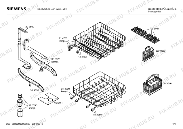 Взрыв-схема посудомоечной машины Siemens SE26A251EU - Схема узла 06