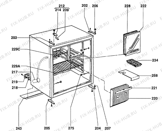 Взрыв-схема холодильника Electrolux RM4200CD - Схема узла Tub