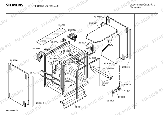 Взрыв-схема посудомоечной машины Siemens SE34263SK - Схема узла 03