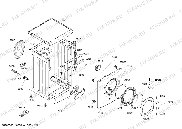 Схема №2 WAE2447XME с изображением Ручка для стиральной машины Bosch 00648561