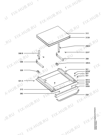 Взрыв-схема плиты (духовки) Aeg E4106-4-W (IND.) - Схема узла Door 003