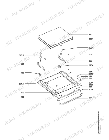 Взрыв-схема плиты (духовки) Aeg B2100-4-M   UK - Схема узла Door 003