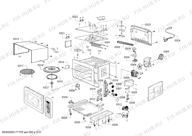Схема №8 PODM301J с изображением Регулировочный узел для плиты (духовки) Bosch 12016495