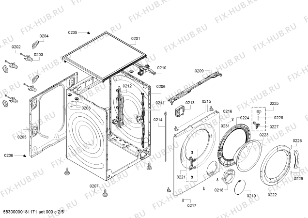 Схема №4 WM12K268IN varioPerfect с изображением Винт для стиралки Siemens 00629154