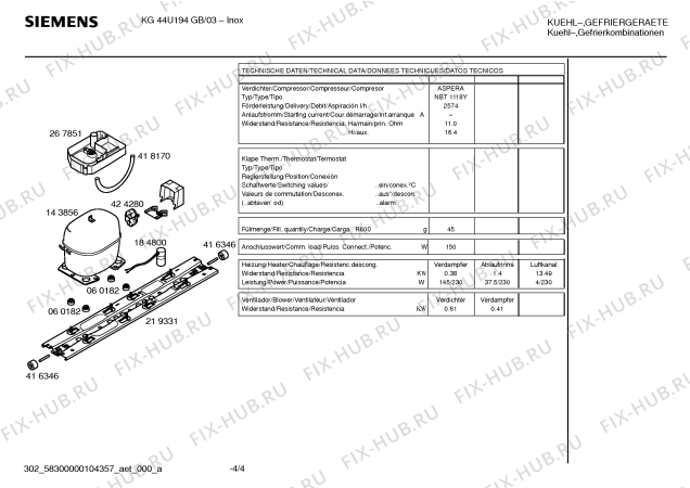 Схема №4 KS40U640 с изображением Поднос для холодильника Siemens 00440433