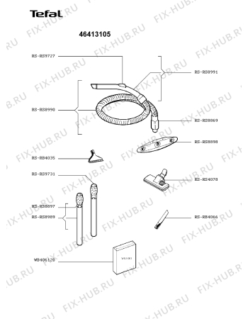 Взрыв-схема пылесоса Tefal 46413105 - Схема узла 46413105.IT2