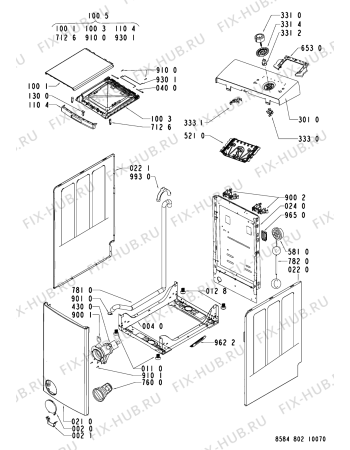 Схема №2 PWA 8027 с изображением Микромодуль для стиральной машины Whirlpool 480111104766